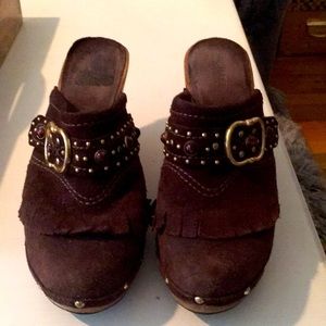 Michael Kors suede clogs